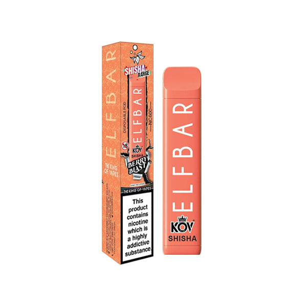 20mg Elf Bar Kov Shisha Aralığı NC600 Tek Kullanımlık Vape Pod 600 Ponponları