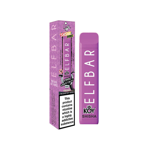 20mg Elf Bar Kov Shisha Aralığı NC600 Tek Kullanımlık Vape Pod 600 Ponponları