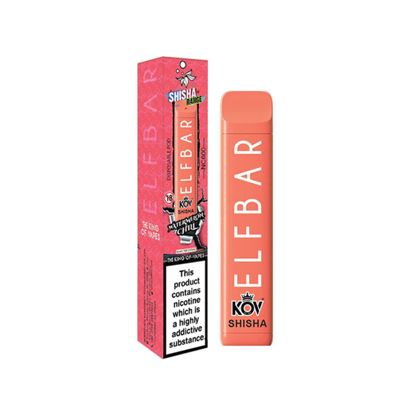 20mg Elf Bar Kov Shisha Aralığı NC600 Tek Kullanımlık Vape Pod 600 Ponponları