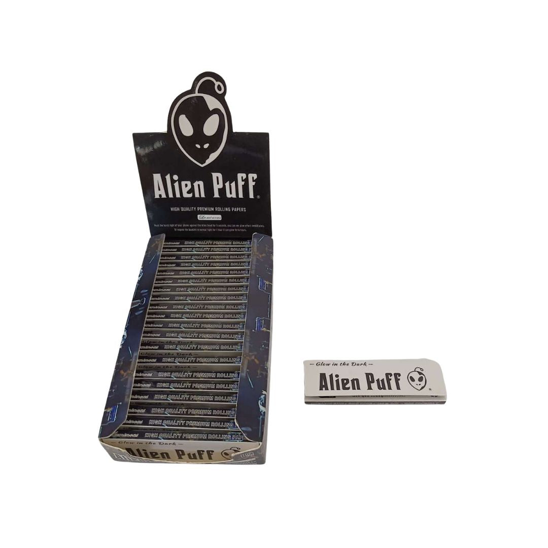 Alien Puff 1.25 Size Luminous Glow in The Dark Rolling Papers 24 Booklets (HP2110)