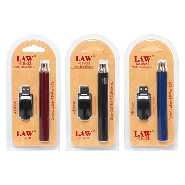 Law No Smoke 1100mAh Vape Pil ve USB Şarj Cihazı