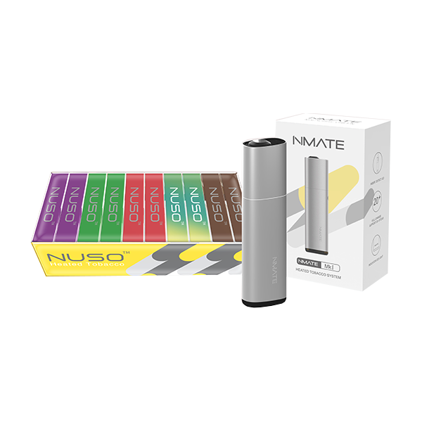 NUSO Heated Tobacco Sticks Starter Kit Bundle - 10x fruity Packs & Nmate Device