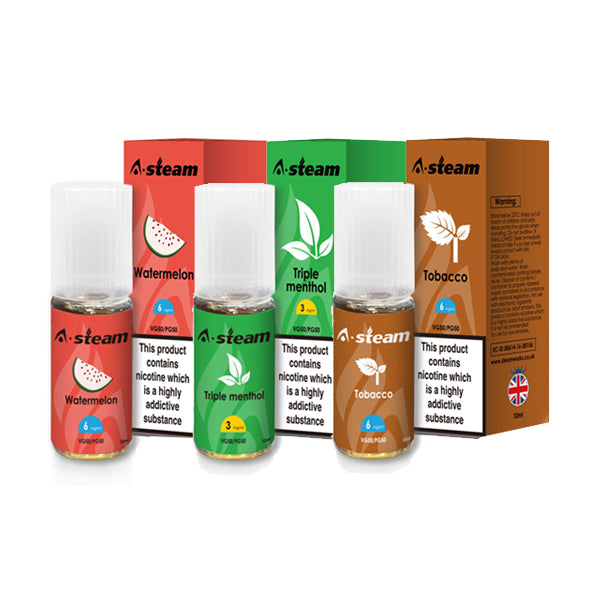 A-Steam Fruit Flavours 12MG 10ML (50VG/50PG)