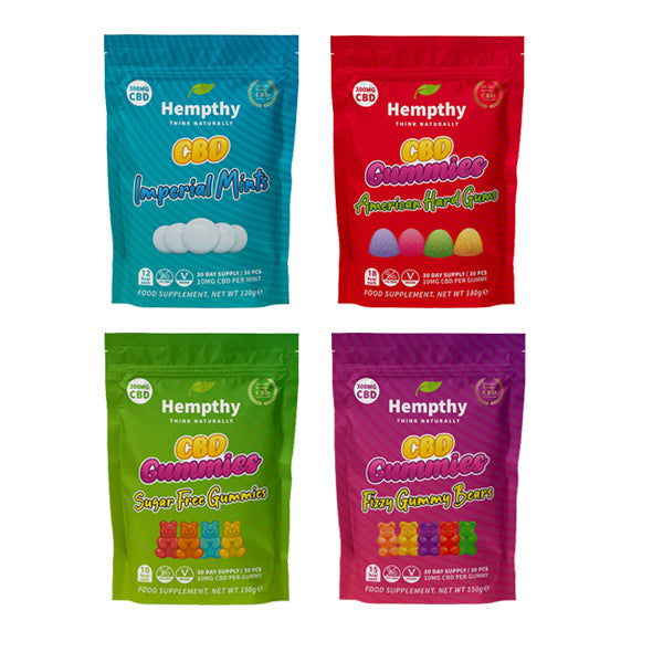 Hempthy 300mg CBD Gummies 30 Ct Kese