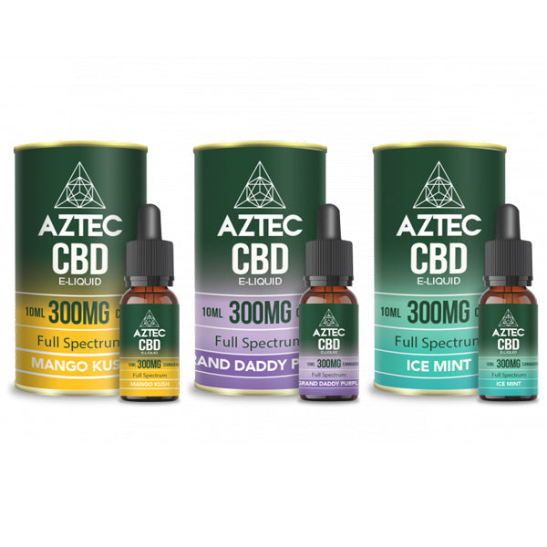 Aztek CBD 300mg CBD Vaping Liquid 10ml (50PG/50VG)