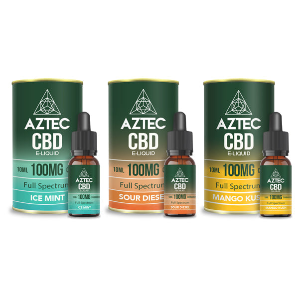 Aztec CBD 100mg Líquido de vapeo de CBD 10ml (50PG/50VG)