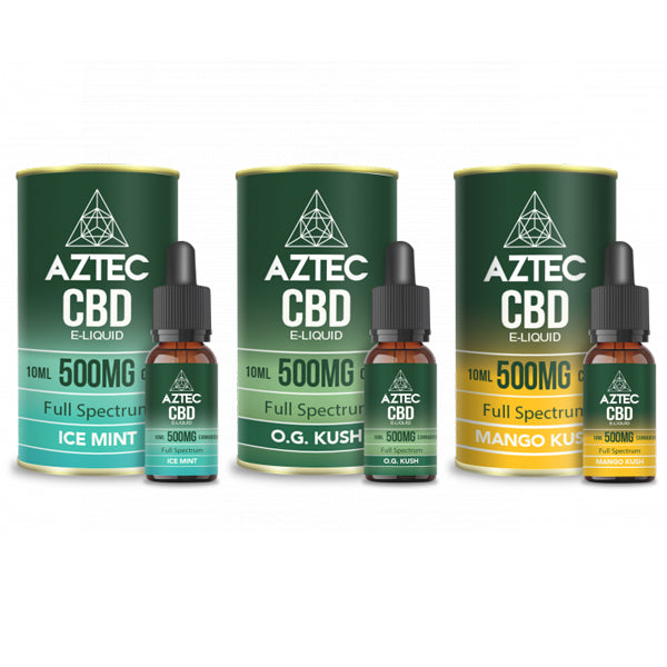 Aztec CBD 500mg Líquido de vapeo de CBD 10ml (50PG/50VG)