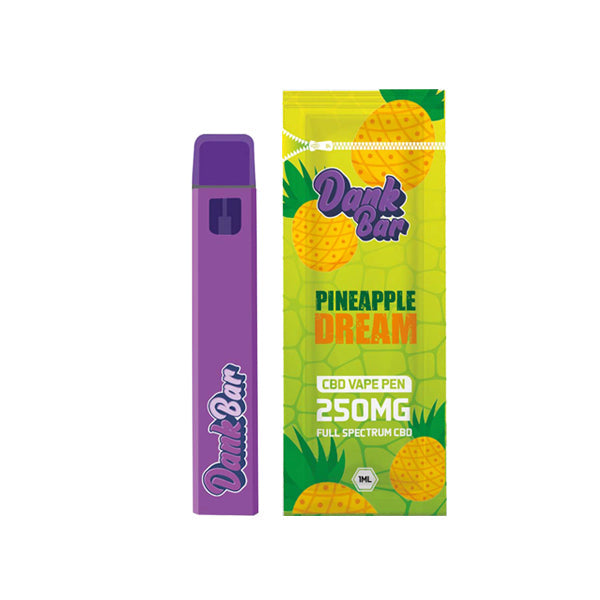 Dank Bar 250mg Full Spectrum CBD Vape desechable de Purple Dank - 12 sabores