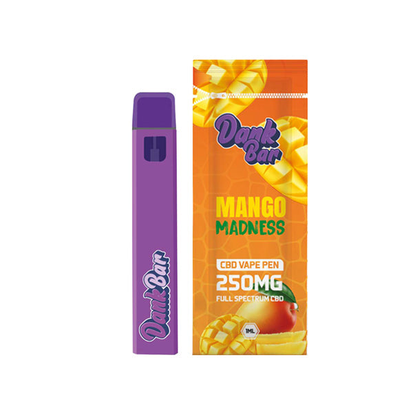 Dank Bar 250mg Full Spectrum CBD Vape desechable de Purple Dank - 12 sabores