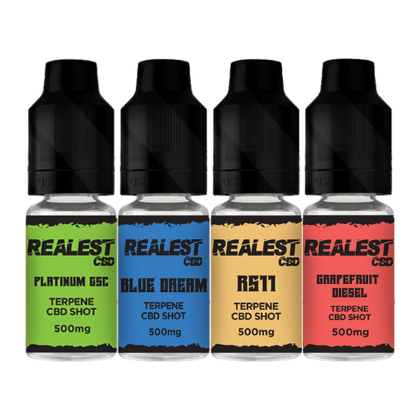 Realest CBD 500mg Terpene Infused CBD Booster Shot 10ml (COMPRE 1 OBTENGA 1 GRATIS)