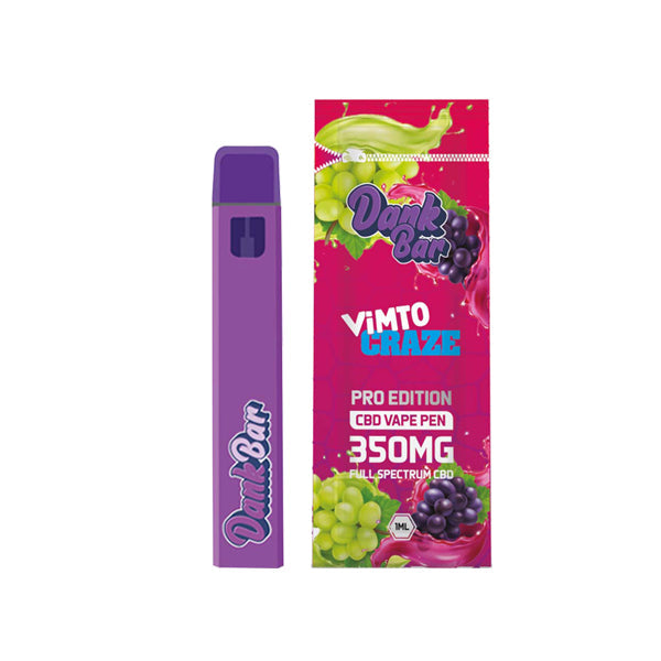 Dank Bar Pro Edition 350mg Full Spectrum CBD Vape Desechable de Purple Dank - 12 sabores