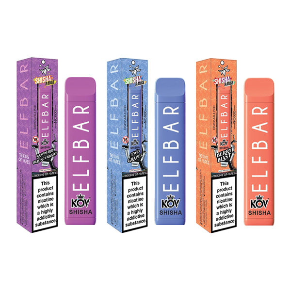 20mg Elf Bar Kov Shisha Aralığı NC600 Tek Kullanımlık Vape Pod 600 Ponponları