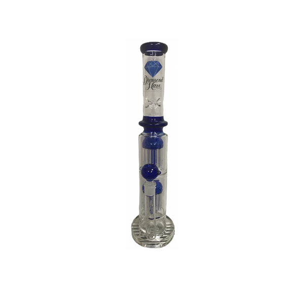 30cm Diamond Haze Dual Percolator Glass Bong - XD99