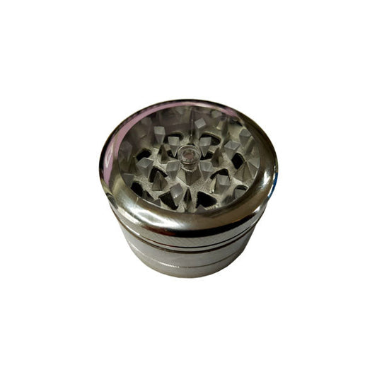 4 Parts Silver Metal Clear Top Herb Grinder - PH54804