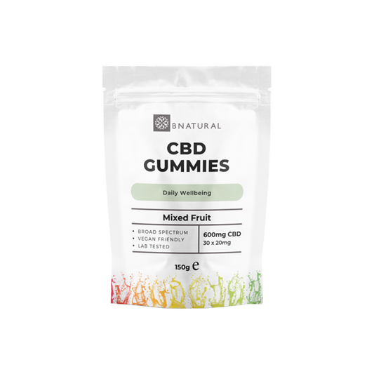 Bnatural 600mg Broad Spectrum CBD Mixed Fruit Gummies - 30 Pieces