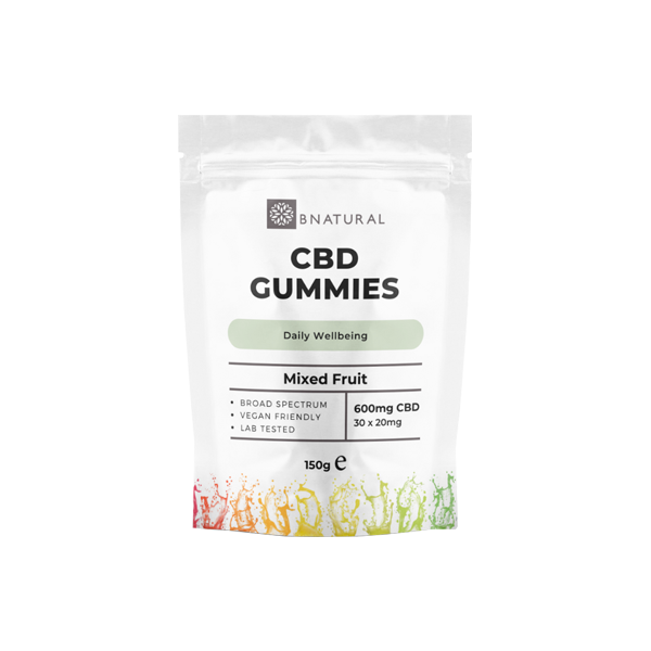 Bnatural 600mg Broad Spectrum CBD Mixed Fruit Gummies - 30 Pieces (BUY 1 GET 1 FREE)