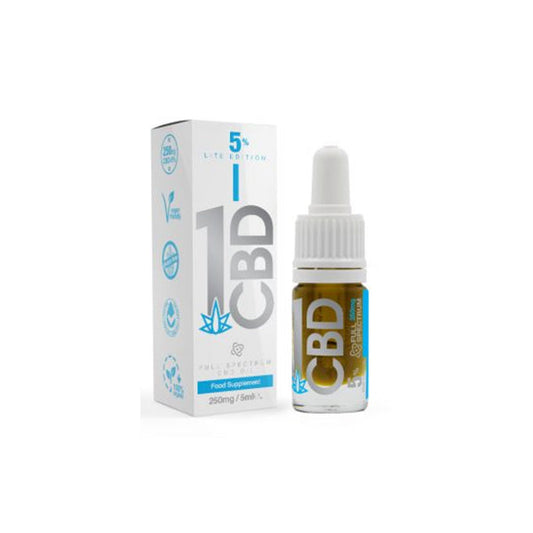 1CBD 5% Cáñamo puro 250mg Aceite de CBD Edición Lite 5ml