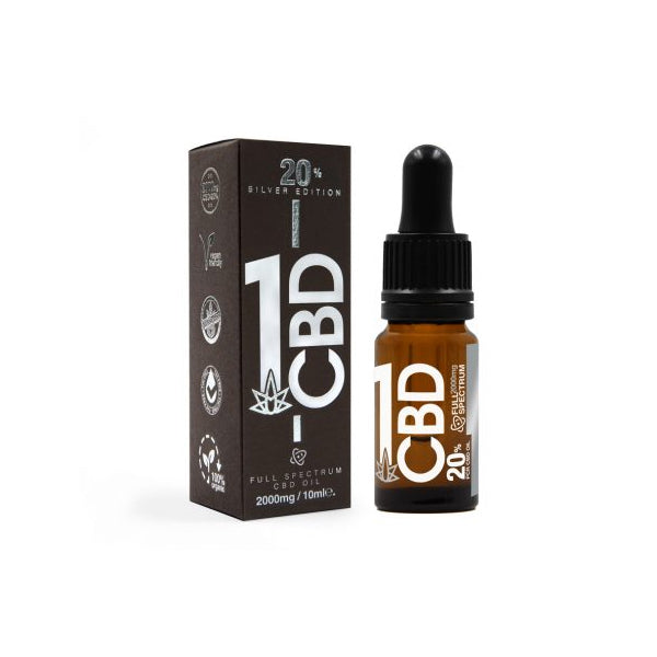 1CBD 20% Saf Kenevir 1000mg CBD Oil Sliver Edition 5ml