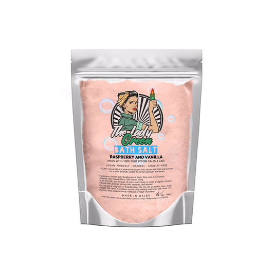 Lady Green 50mg CBD Raspberry & Vanilla Bath Salts - 500g