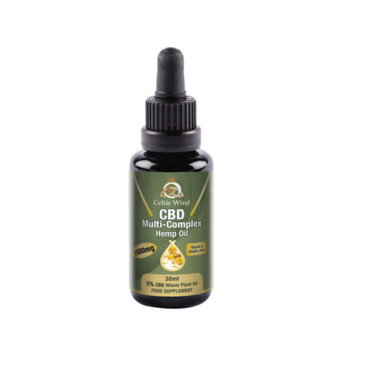 Celtic Wind Crops 1500mg CBD Multi-Complex Hemp Oil 30ml (Compre uno y llévese otro gratis)