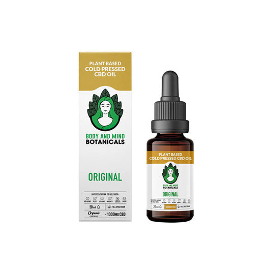 Body and Mind Botanicals 1000mg CBD Cold Pressed Cannabis Oil 20ml