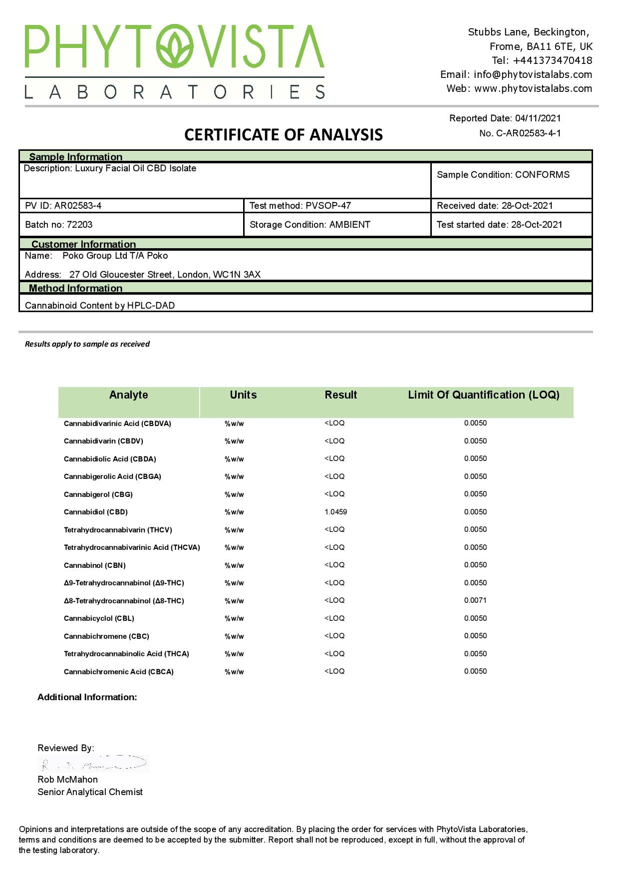 Poko 300mg CBD Lüks Yüz Yağı - 30ml