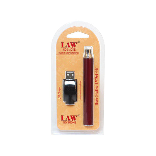 Law No Smoke 1100mAh Vape Pil ve USB Şarj Cihazı