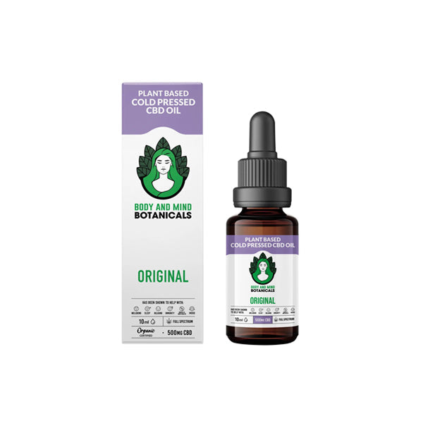 Body and Mind Botanicals 500mg CBD Cold Pressed Cannabis Oil 10ml