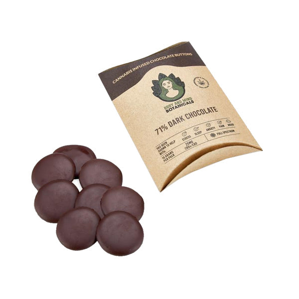 Body and Mind Botanicals 25mg CBD Cannabis Chocolate Buttons