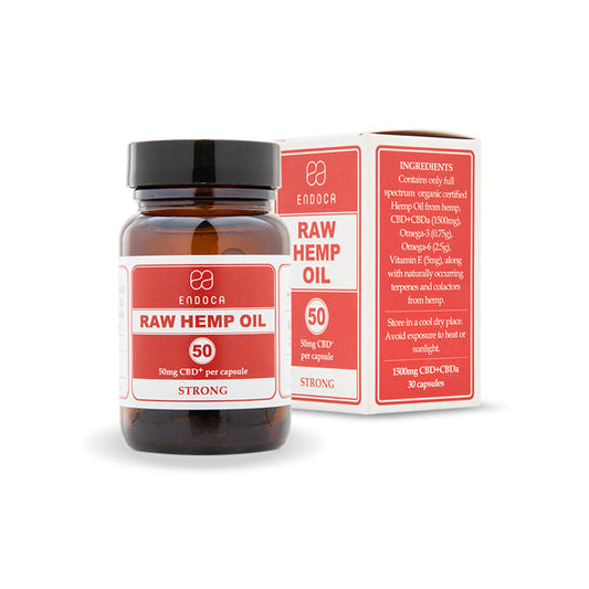 Endoca 1500mg CBD+CBDa Cápsulas Aceite de cáñamo crudo - 30 Cápsulas