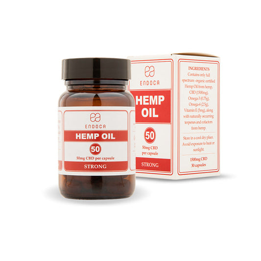 Endoca 1500mg Cápsulas de CBD Aceite de Cáñamo - 30 Cápsulas