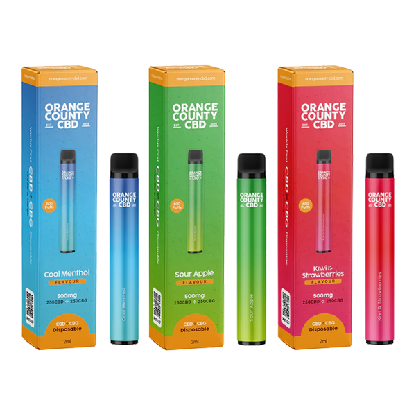 Orange County CBD 500mg CBD & CBG Disposable Vape Device 900 Puffs