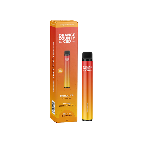 Orange County CBD 500mg CBD & CBG Disposable Vape Device 900 Puffs