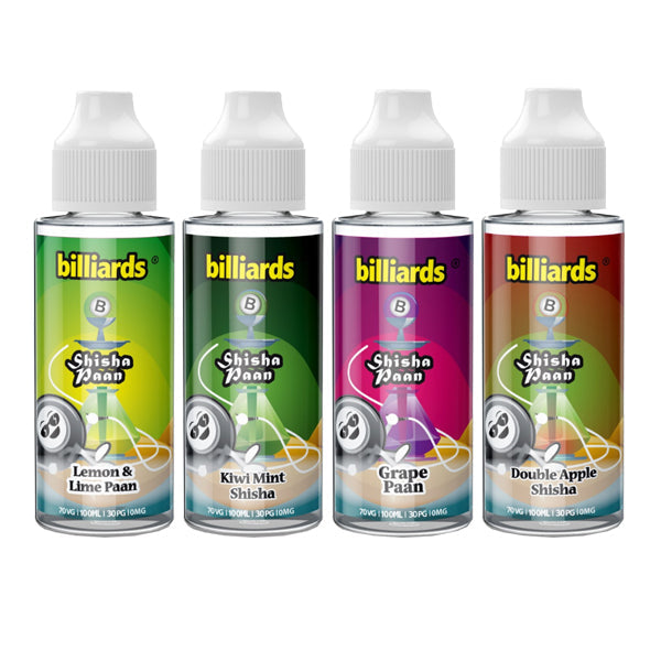 Billiards Shisha Paan Range 100ml Shortfill 0mg (70VG/30PG)