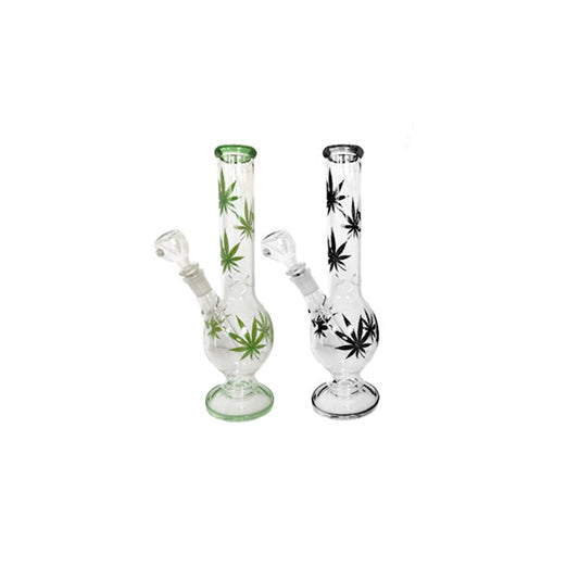 3 x 12" Leaf Design Glass Bong - GB45-GB46-GB47