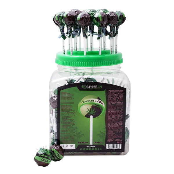 Euphoria Cannabis Cola Lollipops 12 g x 100 piezas (aprox.)