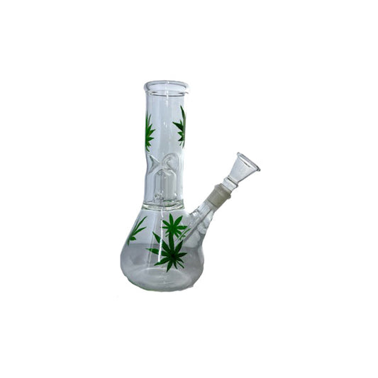 8" Percolator Esrar Yaprak Baskı Cam Bong - GB-83