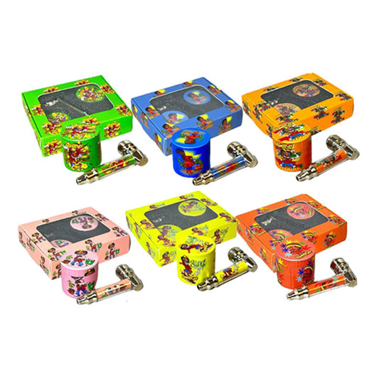 Juego de regalo de molinillo y pipa de metal Honey Puff - GS1152 (SET239-HP)