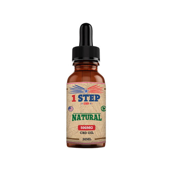 1 Step CBD 500mg Natural Oil 30ml (BUY 1 GET 1 FREE)