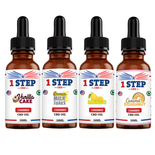 1 Step CBD 1500 mg Aceite con sabor a CBD 30 ml (COMPRA 1 LLÉVATE 1 GRATIS)