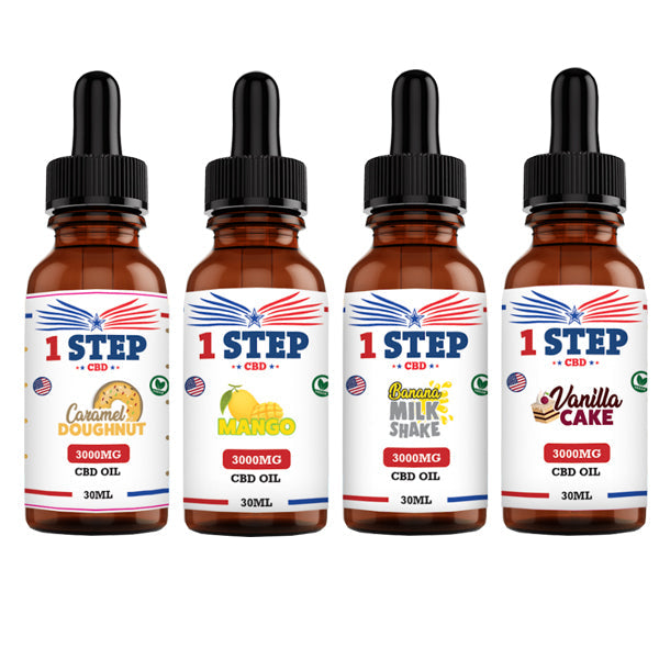 1 Step CBD 3000mg CBD Flavoured Oil 30ml (BUY 1 GET 1 FREE)