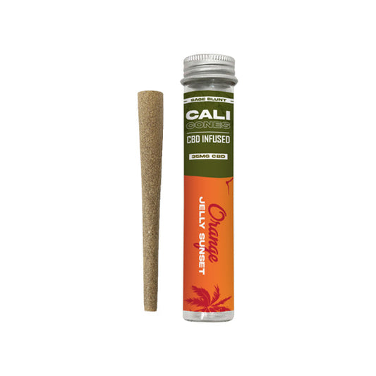 CALI CONES Cono con infusión de CBD de espectro completo de salvia de 30 mg - Orange Jelly Sunset