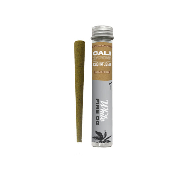 CALI CONES Cono infundido de CBD de espectro completo de 30 mg de cáñamo - White Fire OG