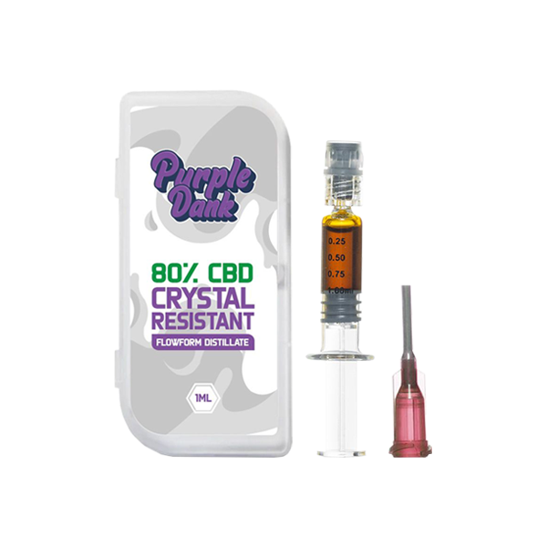 Purple Dank 80 % CBD Cristal resistente Destilado en forma de flujo - 1 ml (COMPRE 1 OBTENGA 1 GRATIS)