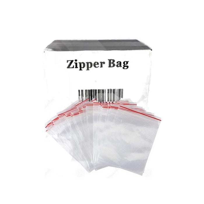 5 x Zipper Branded 50mm x 70mm Clear Bags