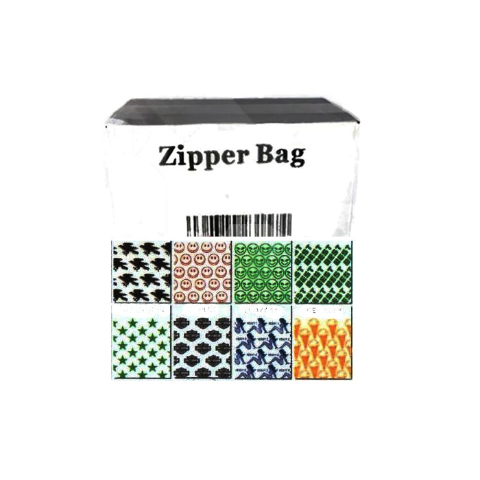 5 x Zipper Branded 35mm x 25mm Printed Leaf  Baggies